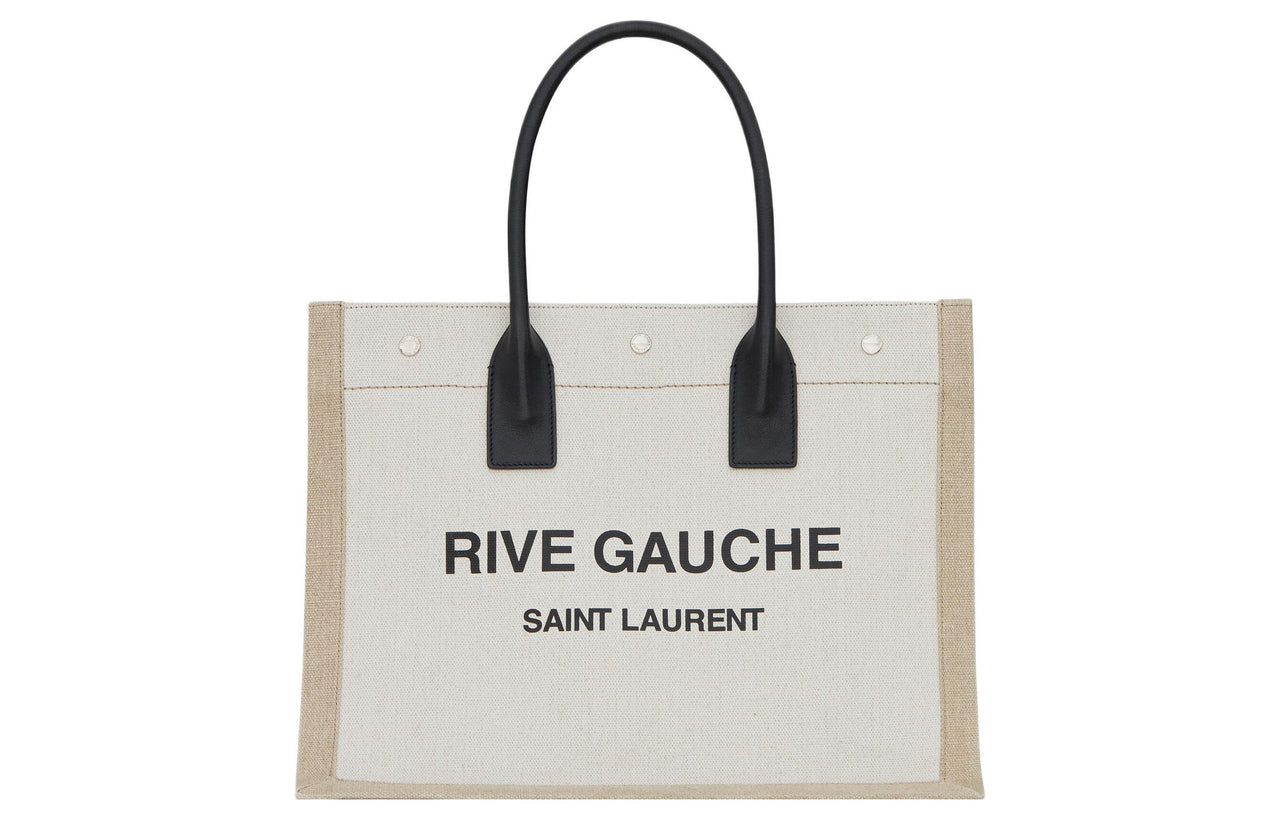 SAINT LAURENT Fabric Tote Bag Shopping Bag Handbag Regular Women's White