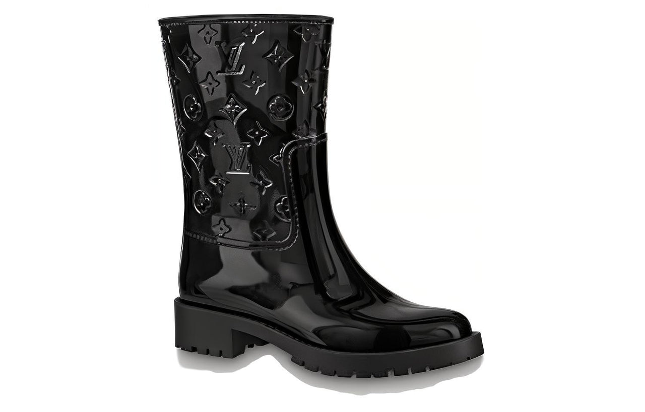 LOUIS VUITTON Drops Flat Half Boots 'Black' Women's
