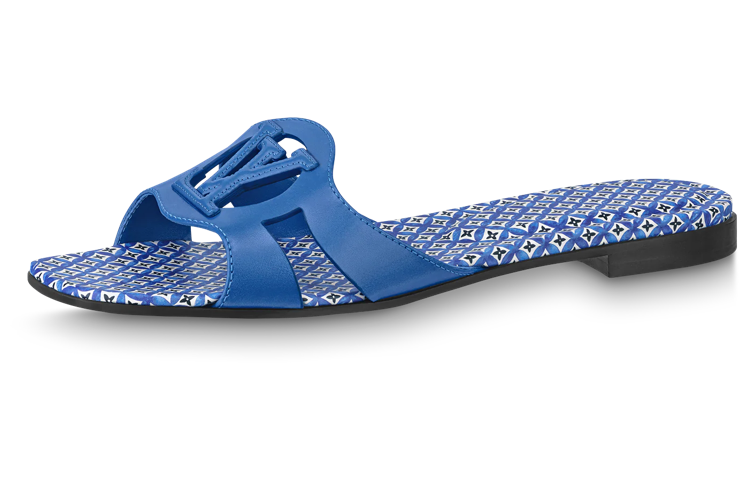 LOUIS VUITTON Isola Abrasion Resistant Slide Slippers Women's Blue