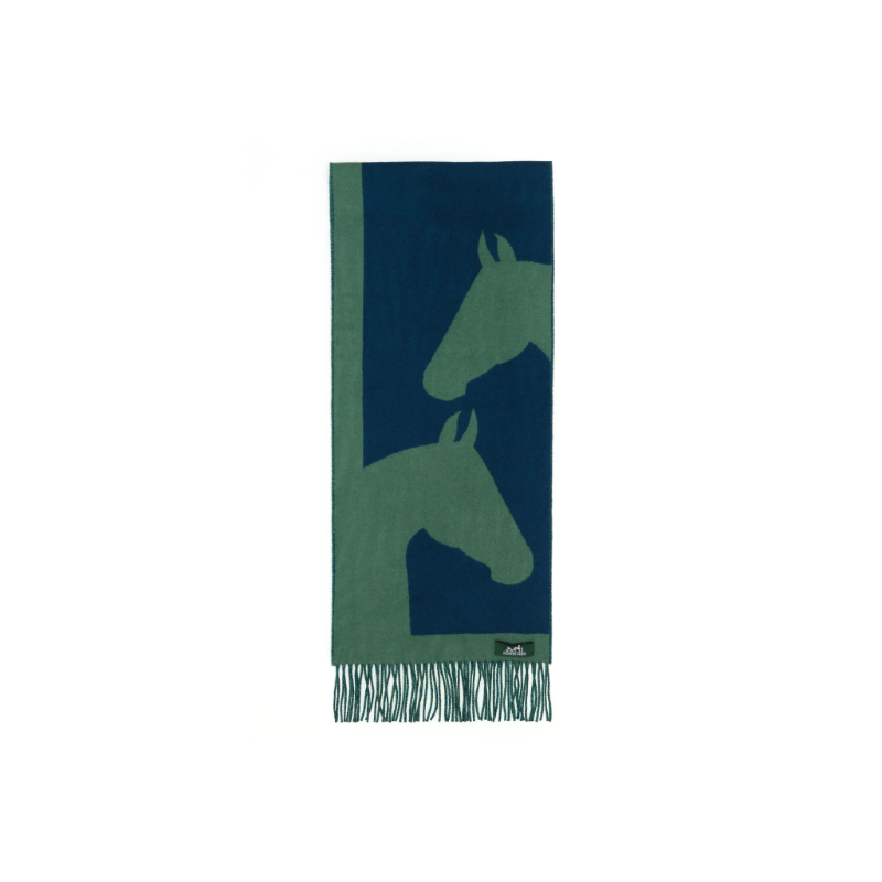 HERMES Knit Scarves Women's Green