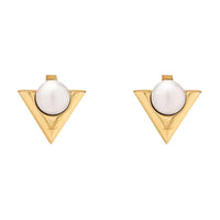 LOUIS VUITTON Resin Pearls Earrings Women's Gold/White