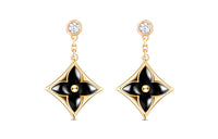 LOUIS VUITTON Color Blossom Bb Star Ear Studs Yellow Gold Onyx And Diamonds
