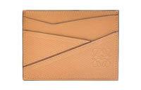LOEWE Puzzle Cow Leather Card Holder Men's Warm Sand