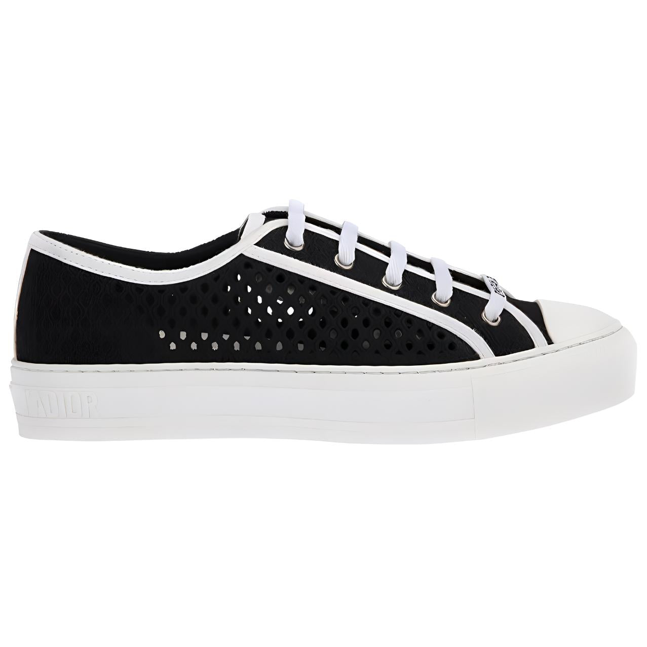 DIOR Walk'n'Dior Platform Shoes Anti Slip Wear Resistant Low Top Canvas Shoes Women's Black