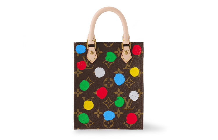 LOUIS VUITTON Yayoi Kusama Collaboration Petit Sac Plat Coated Canvas Tote Bag Shopping Bag Handbag Women's Multicolor