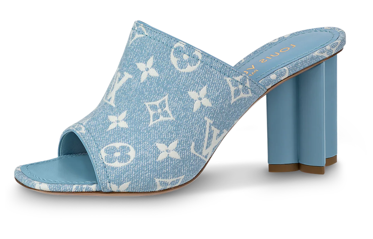 LOUIS VUITTON Silhouette Slide Slippers Women's Blue