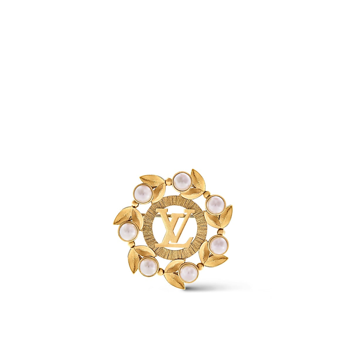 LOUIS VUITTON Pearls Flower Brooch