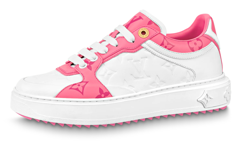 LOUIS VUITTON Time Out Sneakers 'White And Pink Monogram' Women's