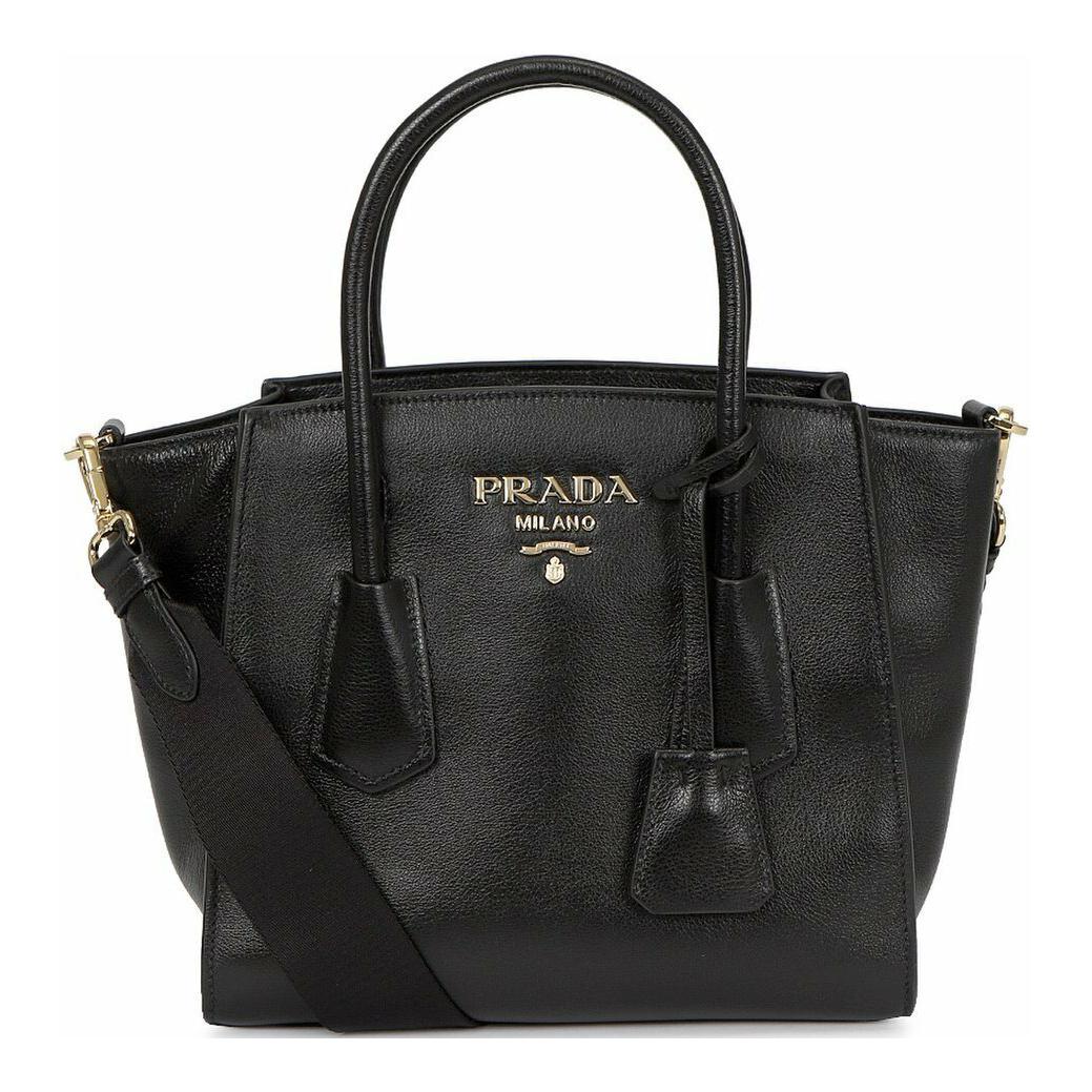 PRADA Cow Leather Shoulder Bag, Crossbody Bag, Handbag Women's Black