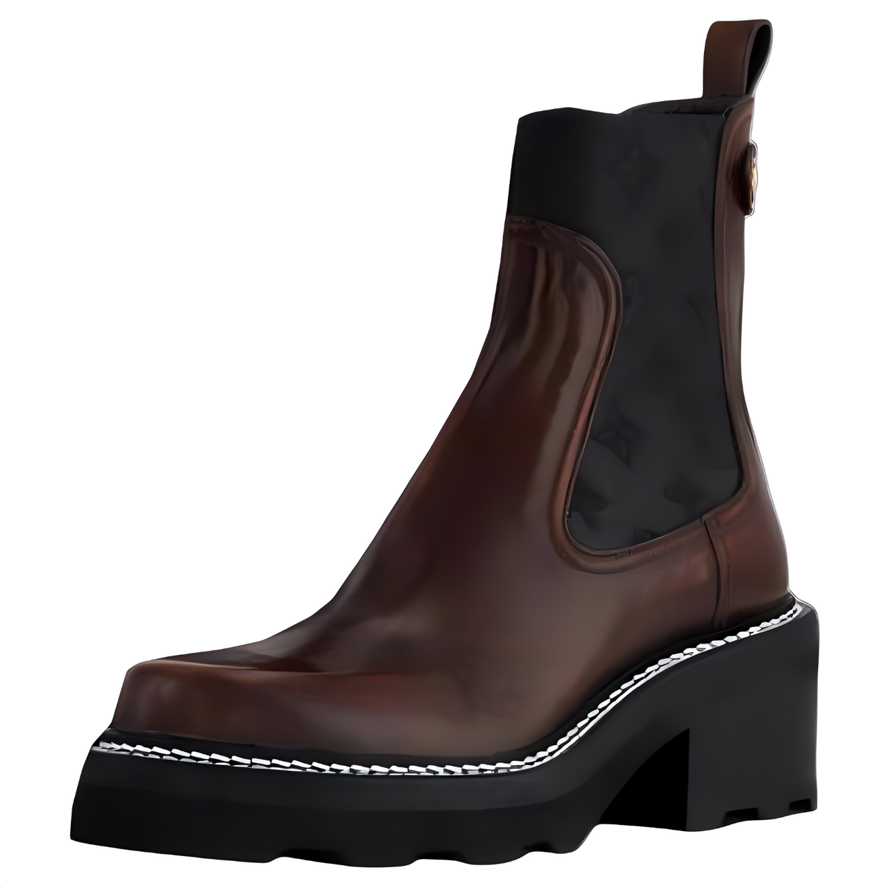 LOUIS VUITTON Beaubourg Short Chelsea Boots 4cm Women's Brown