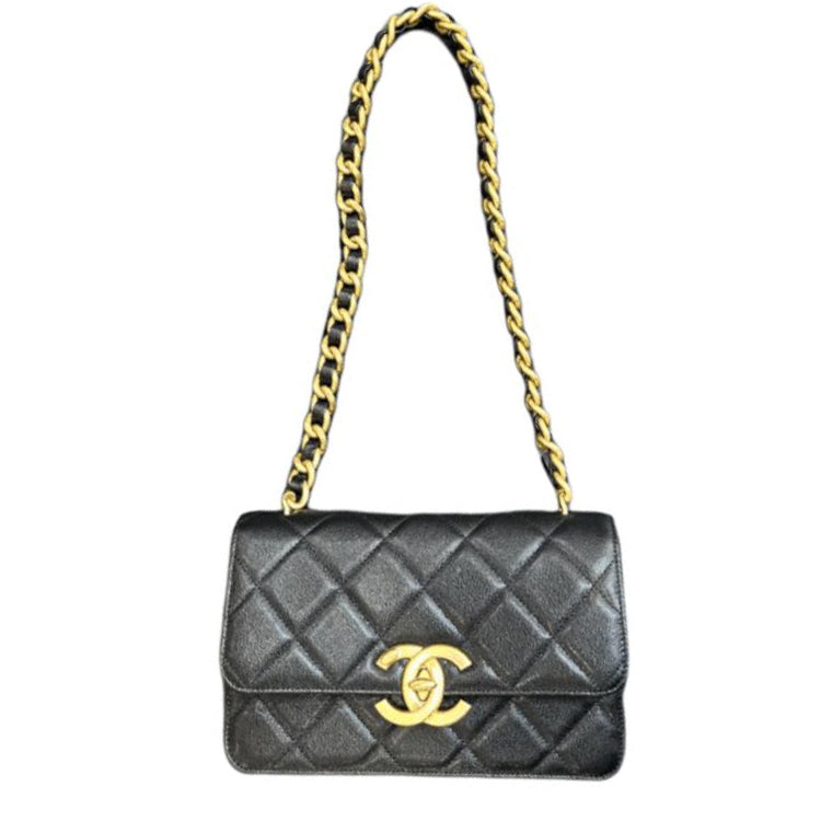 CHANEL 19Bag Leather Handbag Shoulder Bag Women's Black