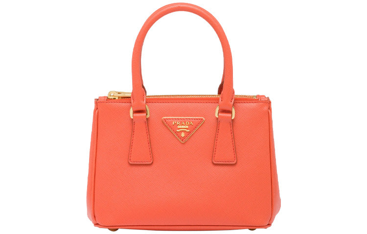 PRADA Saffiano Leather Handbag, Shoulder Bag, Crossbody Bag Mini Women's Orange