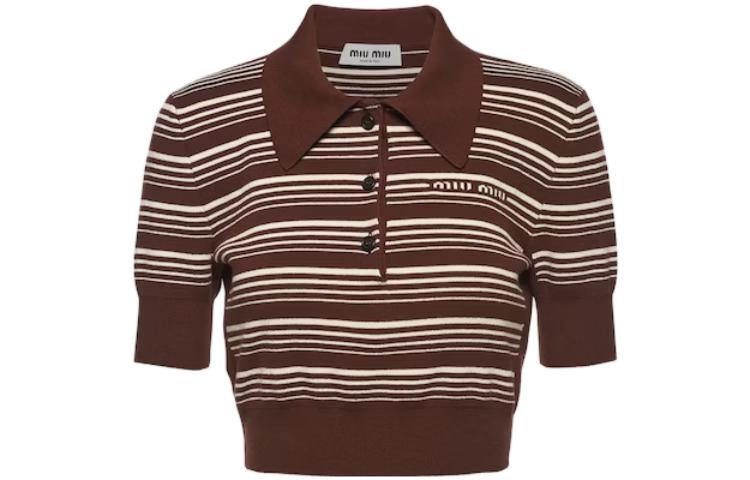 MIU MIU SS23 Polo Shirt Women's Tobacco