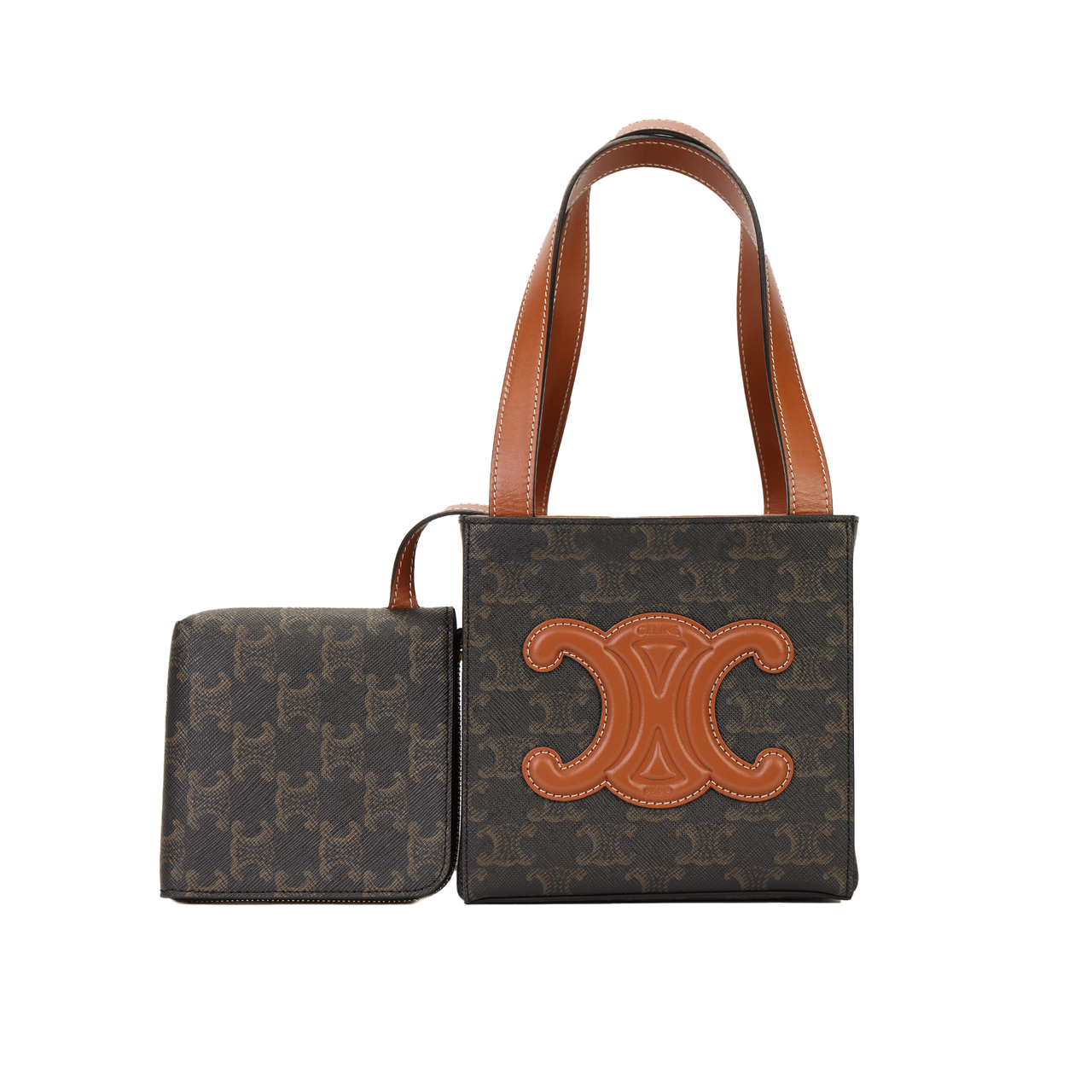 CELINE Cow Leather Box Bag Tote Bag Shopping Bag Shoulder Bag Handbag Regular Women's Tawny