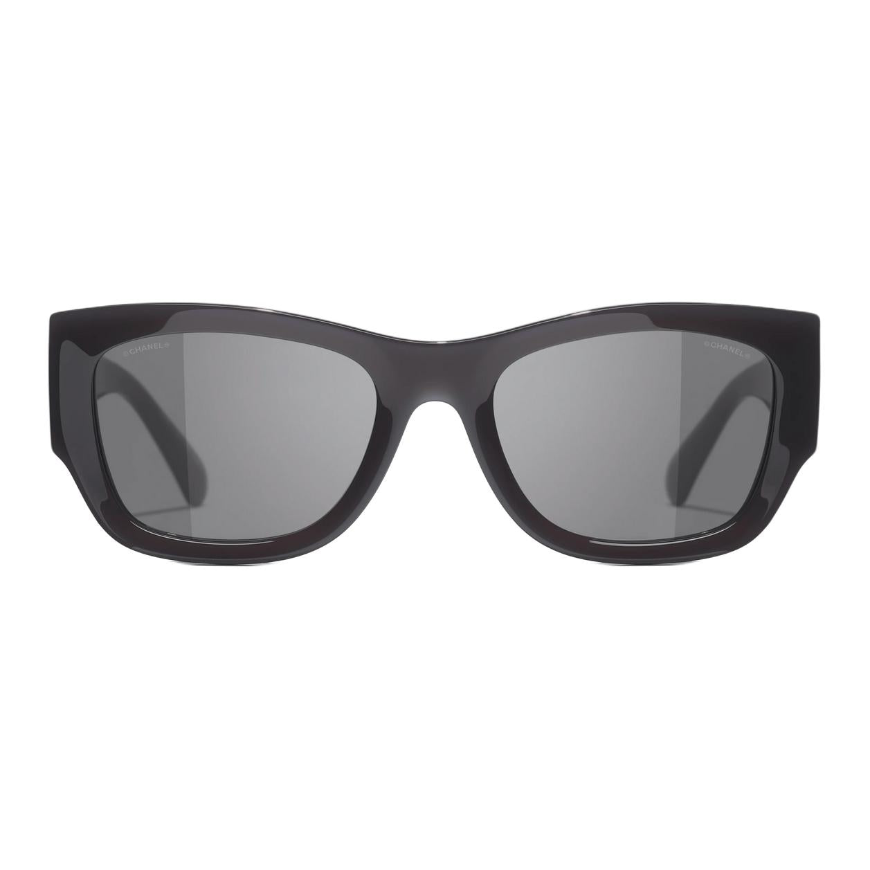 CHANEL Square Sunglasses Unisex Black