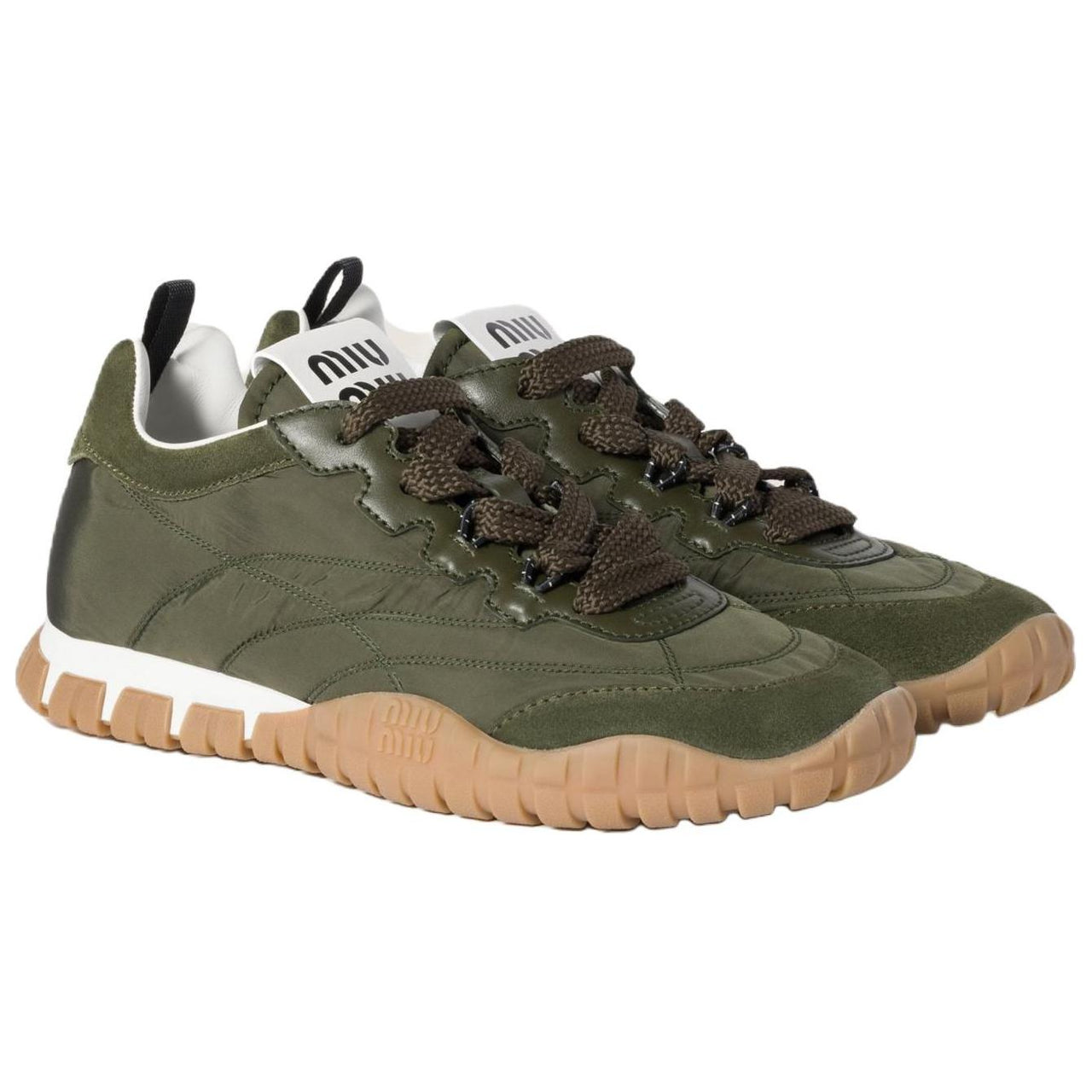 MIU MIU Tyre Low Top Casual Shoes Women's Army Green