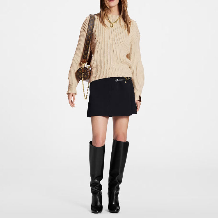 LOUIS VUITTON Elbow Patch Ribbed Pullover
