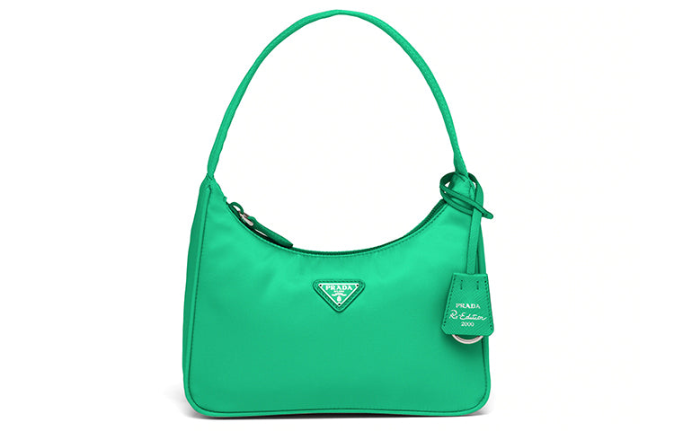 PRADA Hobo Nylon Shoulder Bag Handbag Shoulder Bag Women's Mint Green
