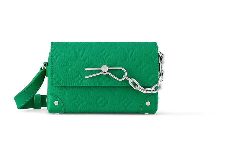 LOUIS VUITTON Steamer Leather Shoulder Bag Crossbody Bag Mini Men's Green