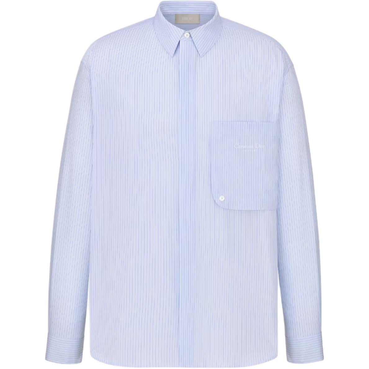 DIOR Christian DIOR Couture Embroidered Pinstriped Shirt