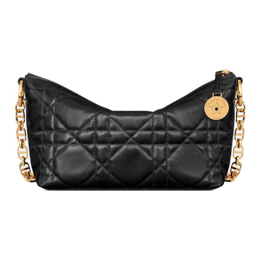 DIOR Lambskin One Shoulder Handbags Women's Black