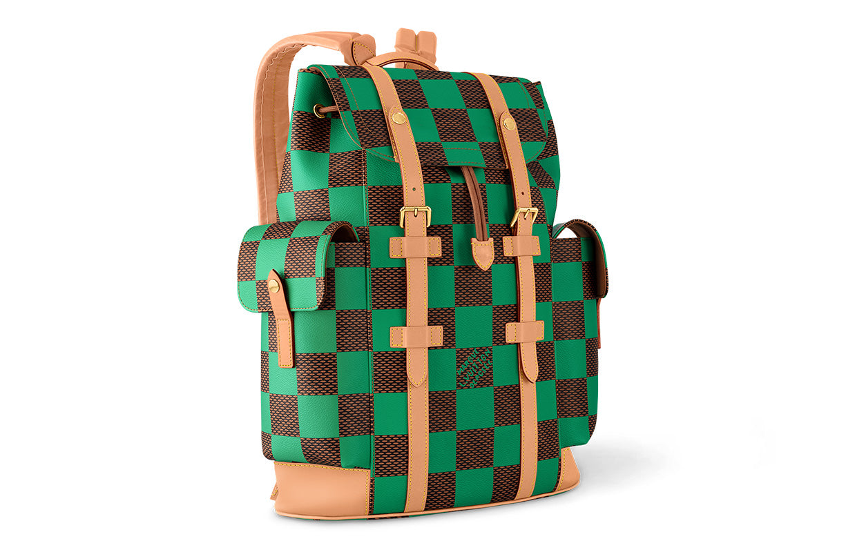 LOUIS VUITTON Christopher Mm Backpack Damier Pop Green
