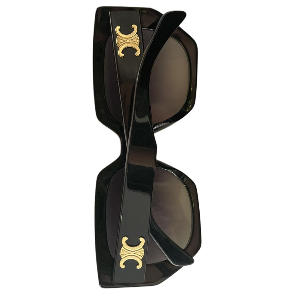 CELINE Irregular Shape Sunglasses Women's Black