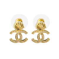 CHANEL Stud Earrings Women's Gold