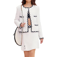 CHANEL Jackets Coats Women's Black White