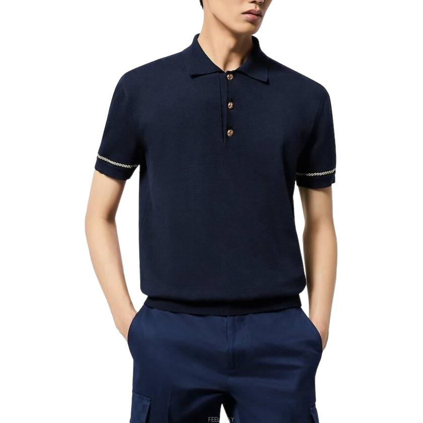 LOUIS VUITTON Short-Sleeved Cotton Polo Shirt