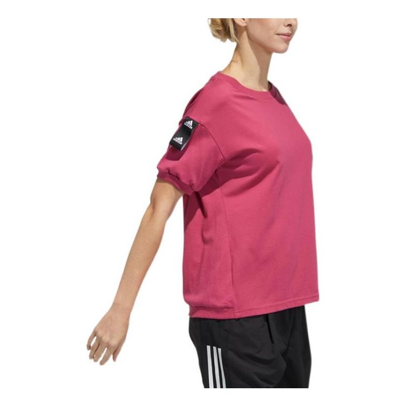 (WMNS) adidas Badge of Sport 2 T-Shirt Asia Sizing 'Pink Black' GP0342