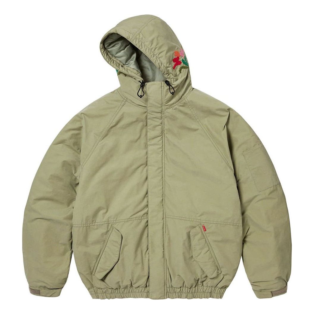 Supreme Needlepoint Hooded Jacket 'Olive Green' SUP-FW23-157