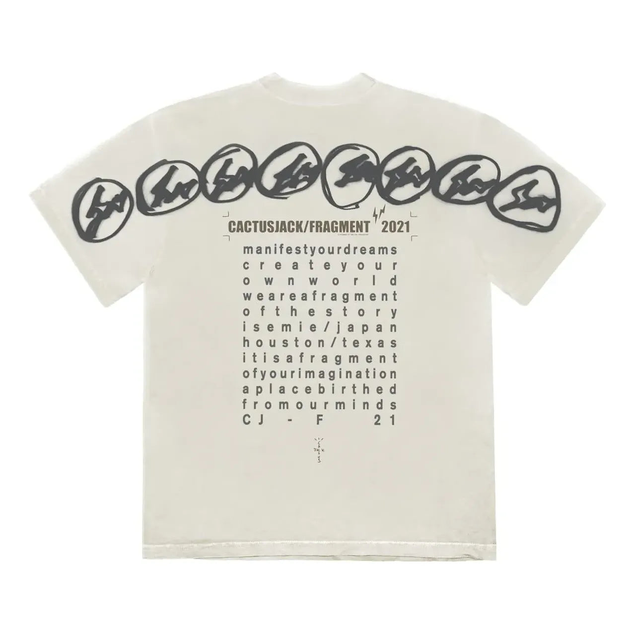 Travis Scott Cactus Jack x Fragment Manifest T-Shirt 'White' CJFM-SS03