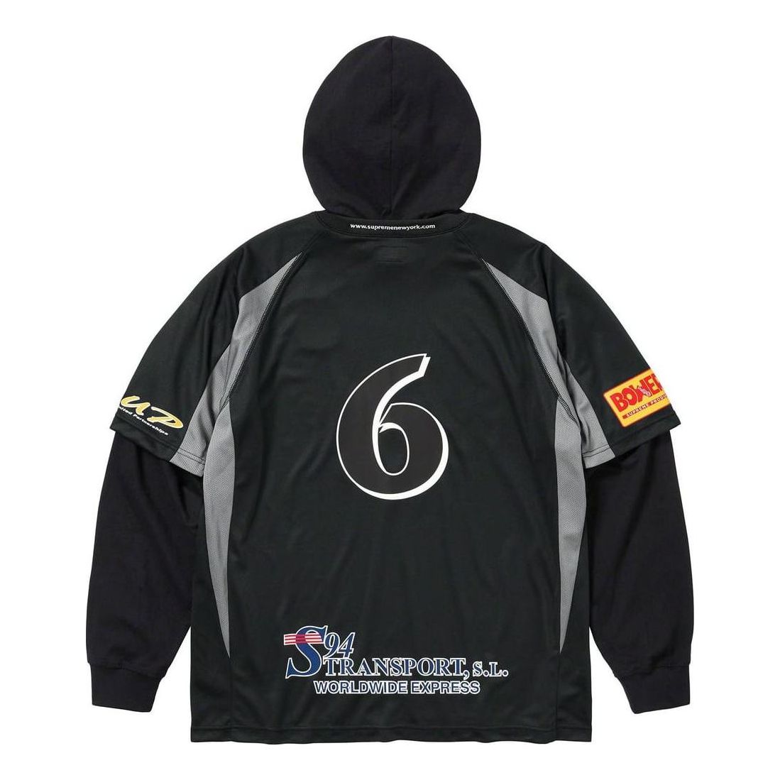Supreme Hooded Soccer Jersey 'Black White' SUP-FW23-026