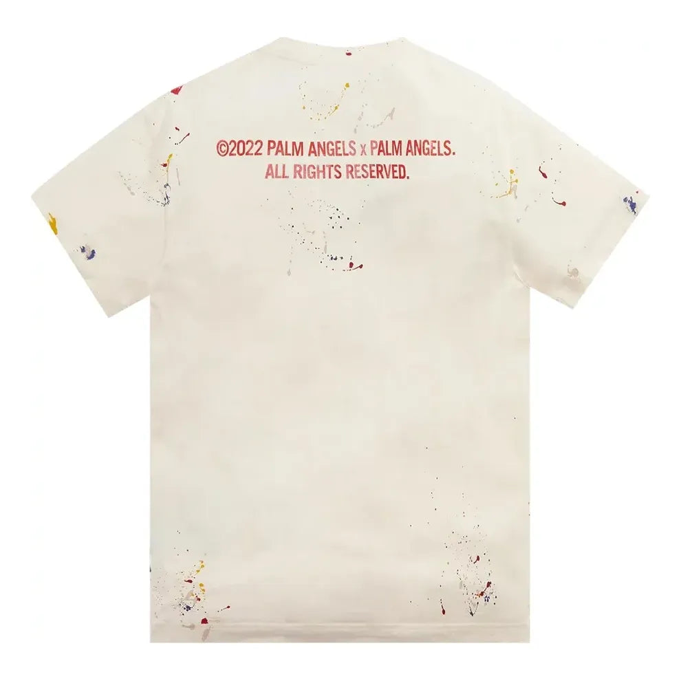 Palm Angels Palm Tree Painted T-shirt 'Off White Red' PMAA001S22JER0030325
