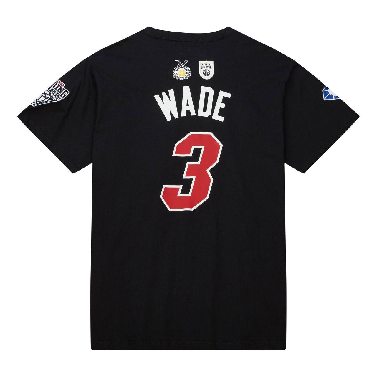 Mitchell & Ness x NBA Miami Heat HOF T-Shirt 'Dwayne Wade 3' TCRW6862-MHEYYDWABLCK