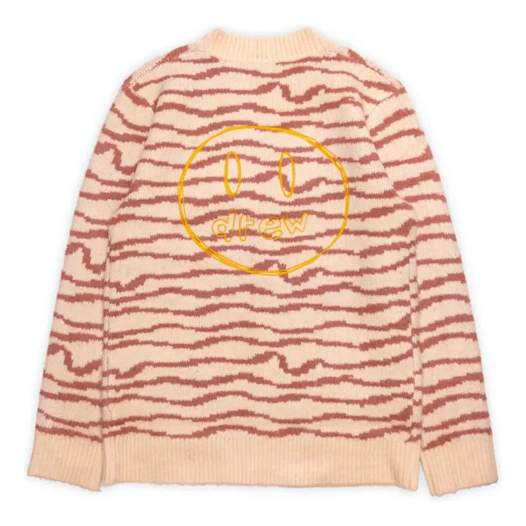 Drew House Sketch Mascot Squiggle Cardigan 'Ivory Mauve' DR-FW21-054