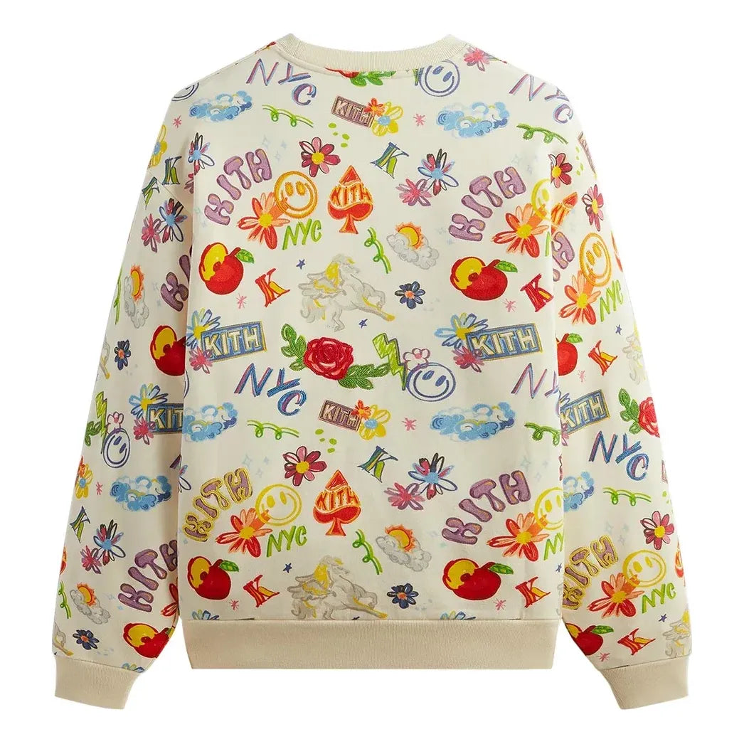KITH SS24 Sketchbook Nelson Crewneck 'Sandrift' KHM031981-104