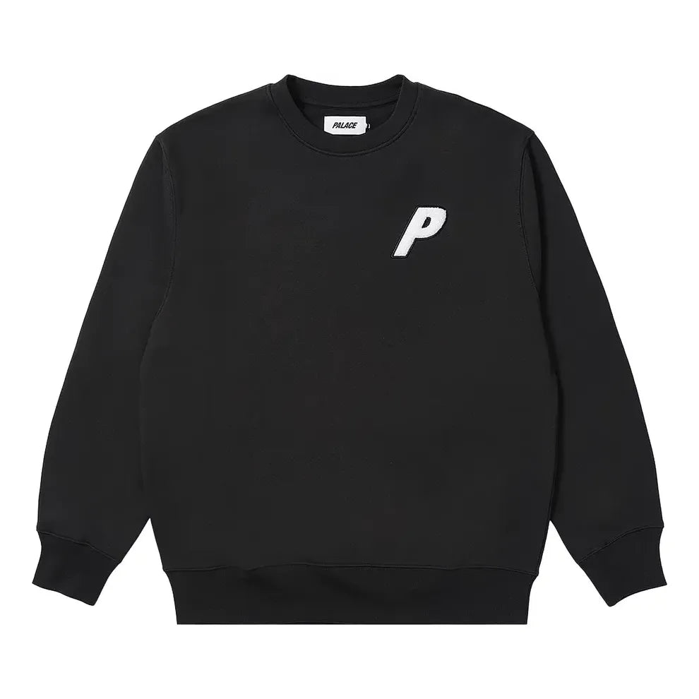 Palace Fleece Tri-Ferg Crew 'Black' P24CS054
