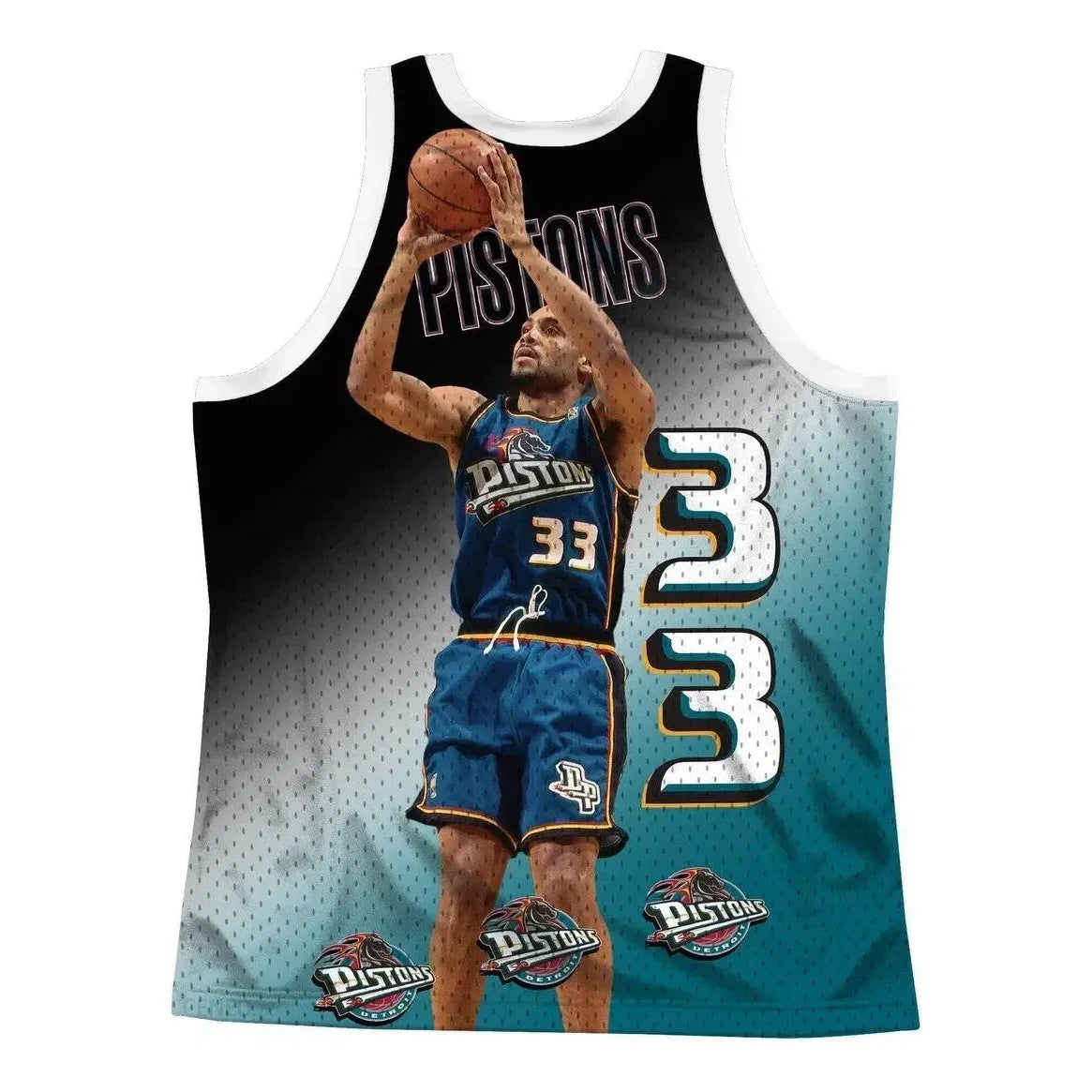 Mitchell & Ness x NBA Detroit Pistons Behind The Back Jersey 'Grant Hill 33' MSTKMI19002-DPIWHITGHI