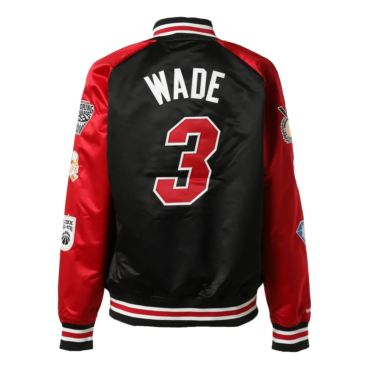 Mitchell & Ness x Nba Miami Heat Hof Satin Jacket 'Dwyane Wade 3' OJBF6860-MHEYYDWABKRD