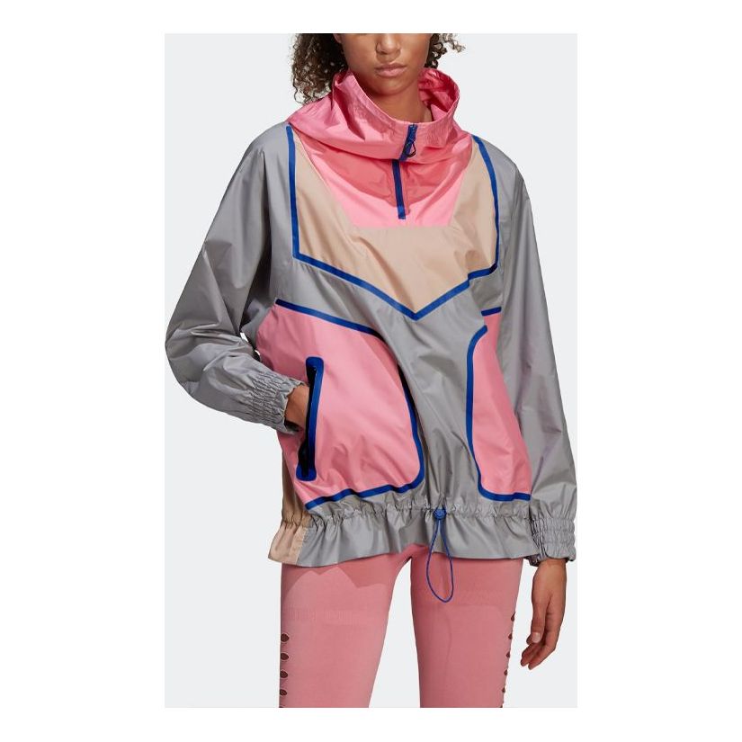 (WMNS) adidas Stella McCartney Half Zip Jacket 'Grey Pink' H59961