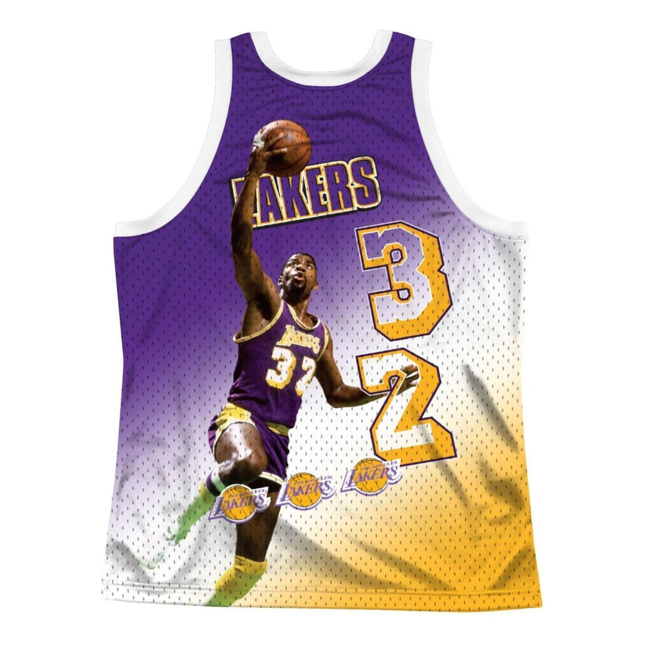 Mitchell & Ness NBA Magic Johnson Los Angeles Lakers Behind The Back Jersey #32 MSTKMI19002-LALWHITEJH