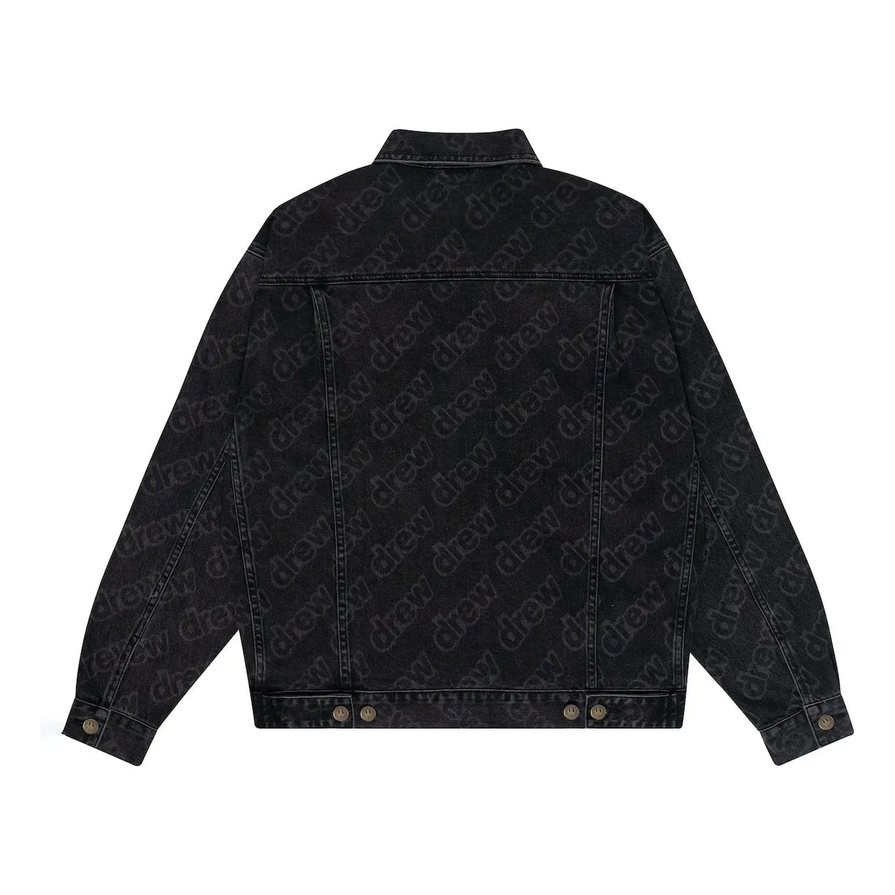 Drew House Oversized Trucker Jacket 'Black Secret Repeat' DR-FW22-524
