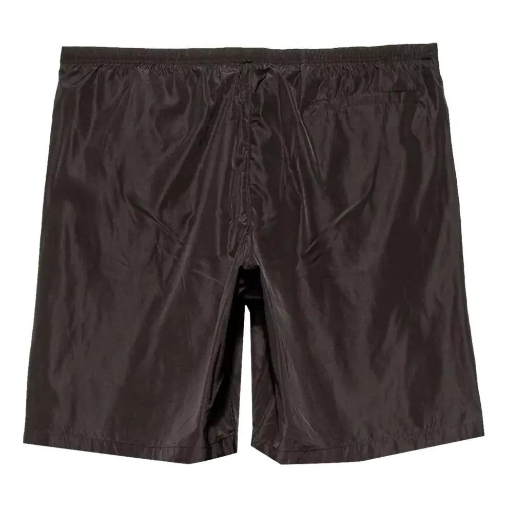 Palm Angels Curved Logo Swim Short 'Black White' PMFA005S21FAB0011001