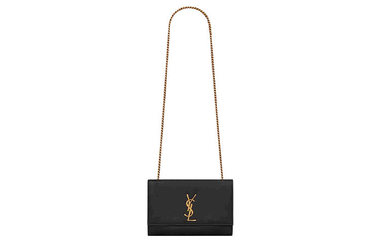 SAINT LAURENT KATE Cow Leather Double Sided Chain Crossbody Bag, Shoulder Bag Women's Black