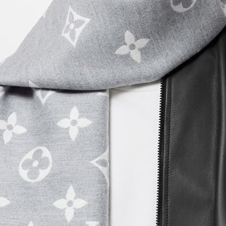 LOUIS VUITTON Knit Scarves Unisex Gray