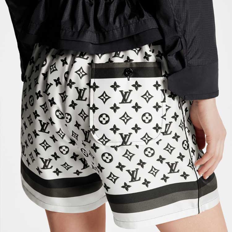 LOUIS VUITTON 3D Monogram Stripe Accent Pajama Shorts
