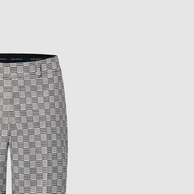 LOUIS VUITTON Damier Hounds Tooth Slim Wool Shorts