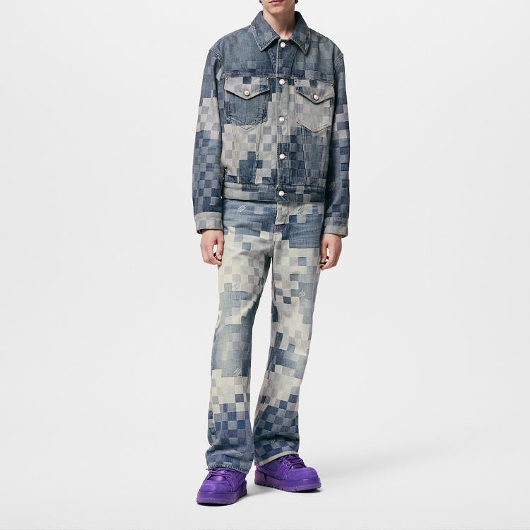 LOUIS VUITTON Damier Damoflage Classic Denim Jacket